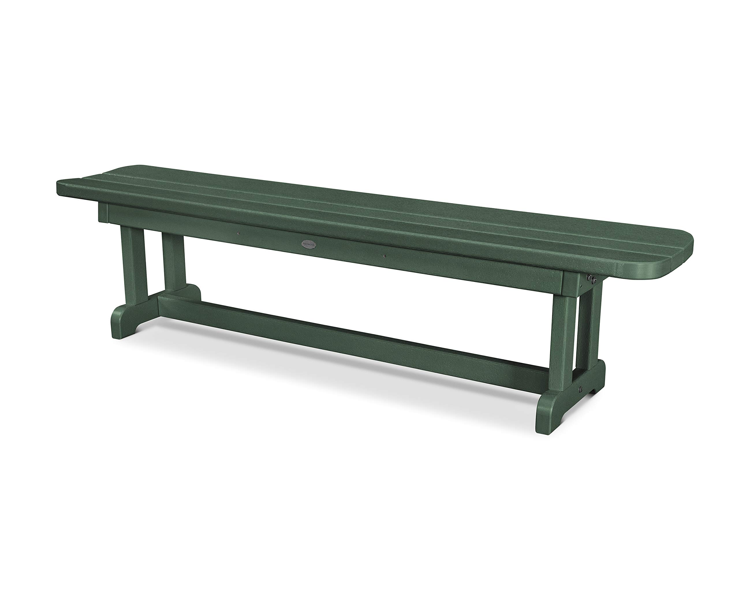 POLYWOOD Park 72-Inch Harvester Backless Bench, Green