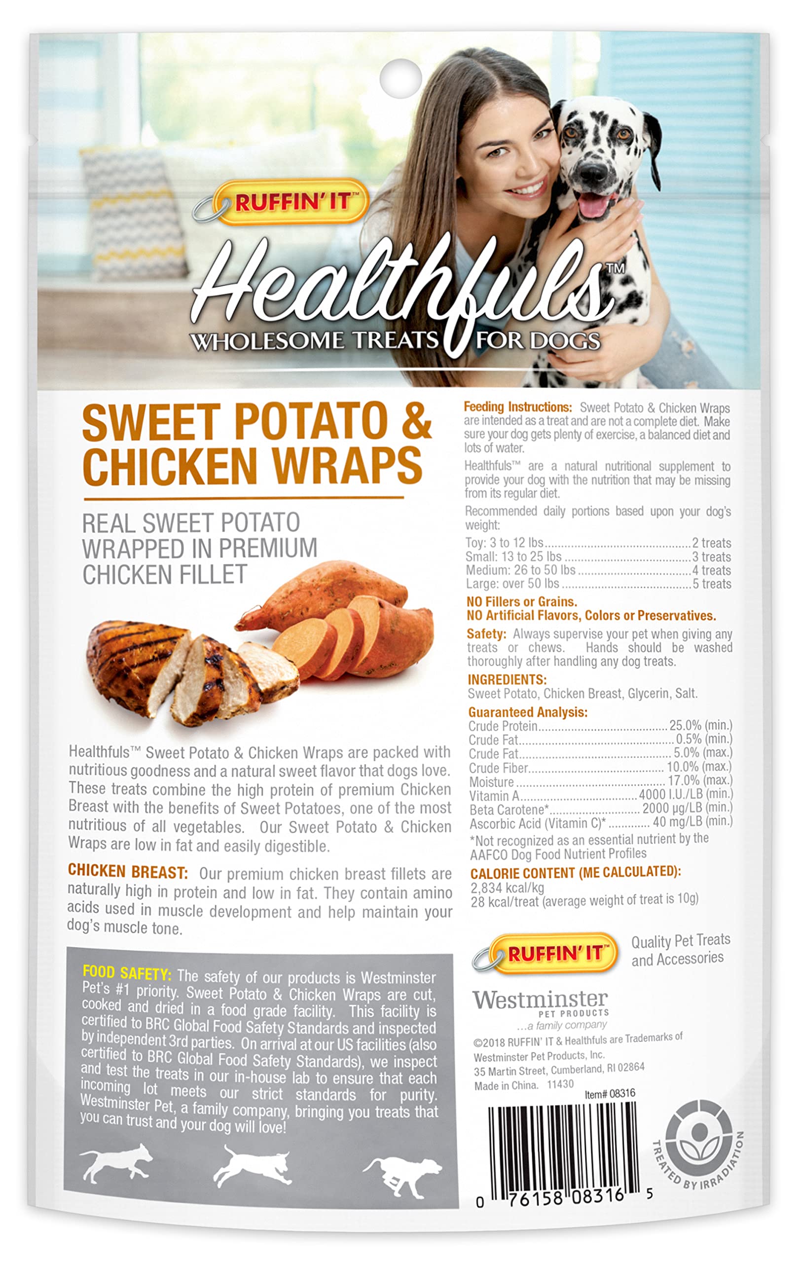 Healthfuls Chicken Wrapped Sweet Potato Dog Treats, 3.5oz