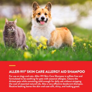 NaturVet Aller-911 Skin Care Allergy Aid Pet Shampoo With Aloe Vera – Pet Health Supplement Shampoo & Grooming Aid for Dermatitis, Dog Skin Allergies, Itching, Hot Spots, Cat Rashes – 16 Oz.