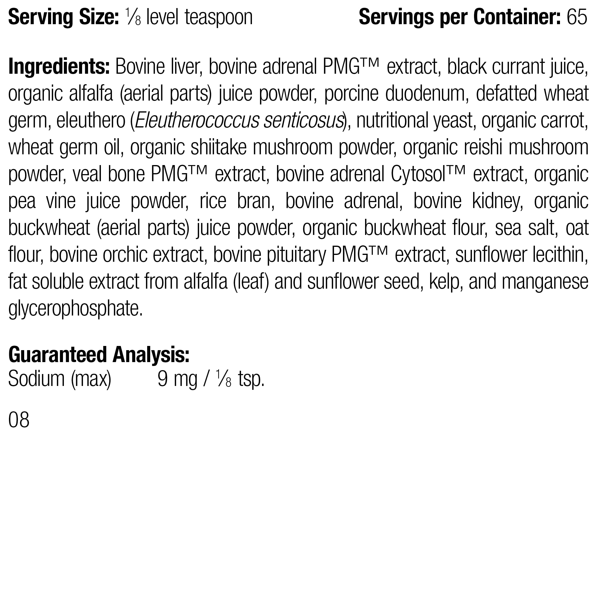 Standard Process Canine Adrenal Support - Canine Support Supplement for Adrenal Health - Nutritional Supplement for Liver & Kidney Support - Powder Dog Supplement Formula to Aid Adrenal Glands - 25 g