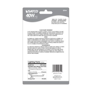 Satco S2744 120V Intermediate Base 40-Watt A15 Light Bulb, Clear , White