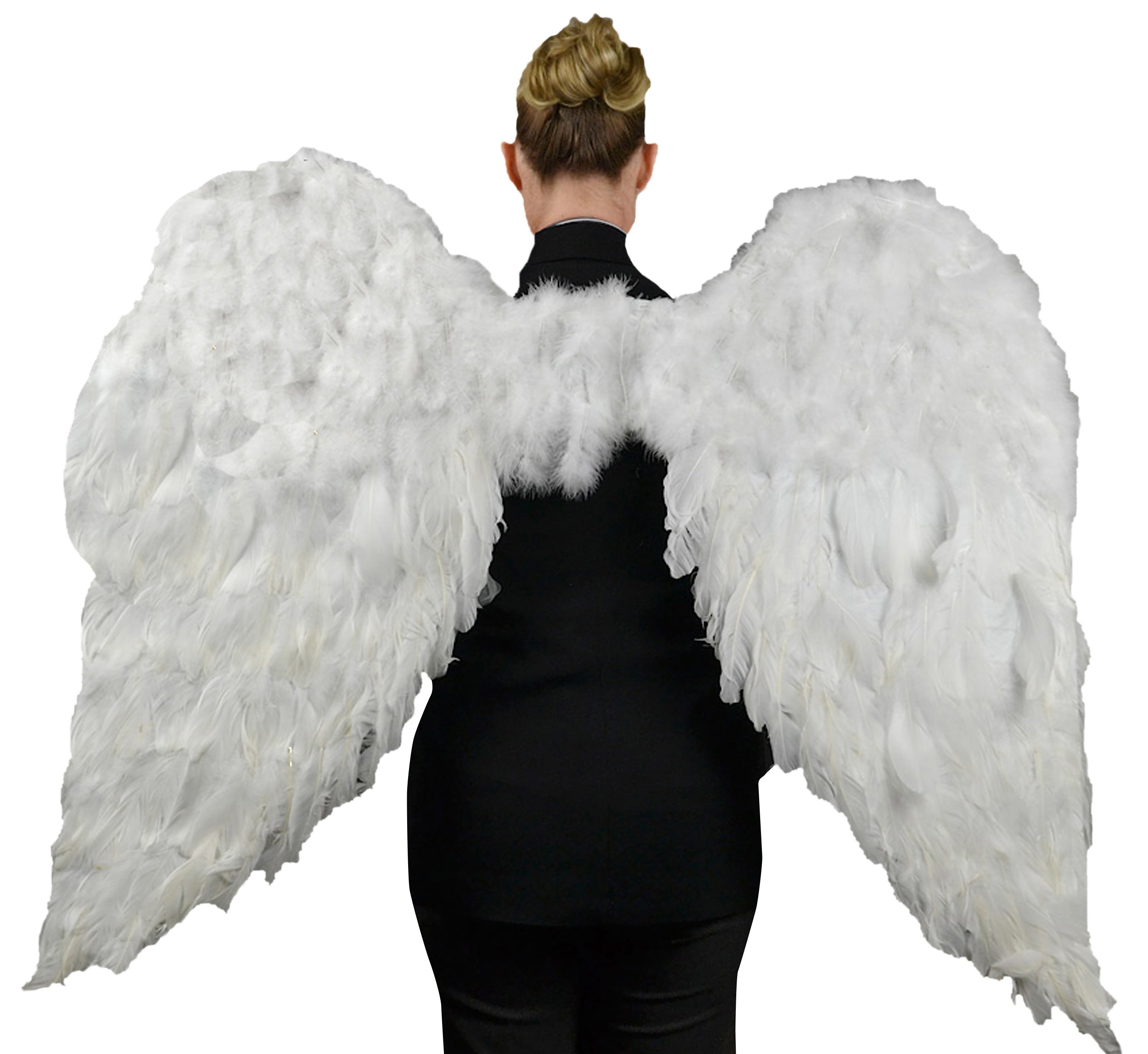 Touch of Nature White Adult Angel Wings - 52" by 36" - Halo Included - White Feather Wing - Costume Wings - Large Angel Wings