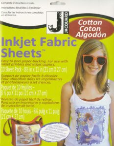 jacquard inkjet fabric sheets 8.5inx11in 10/pkg-100% cotton percale