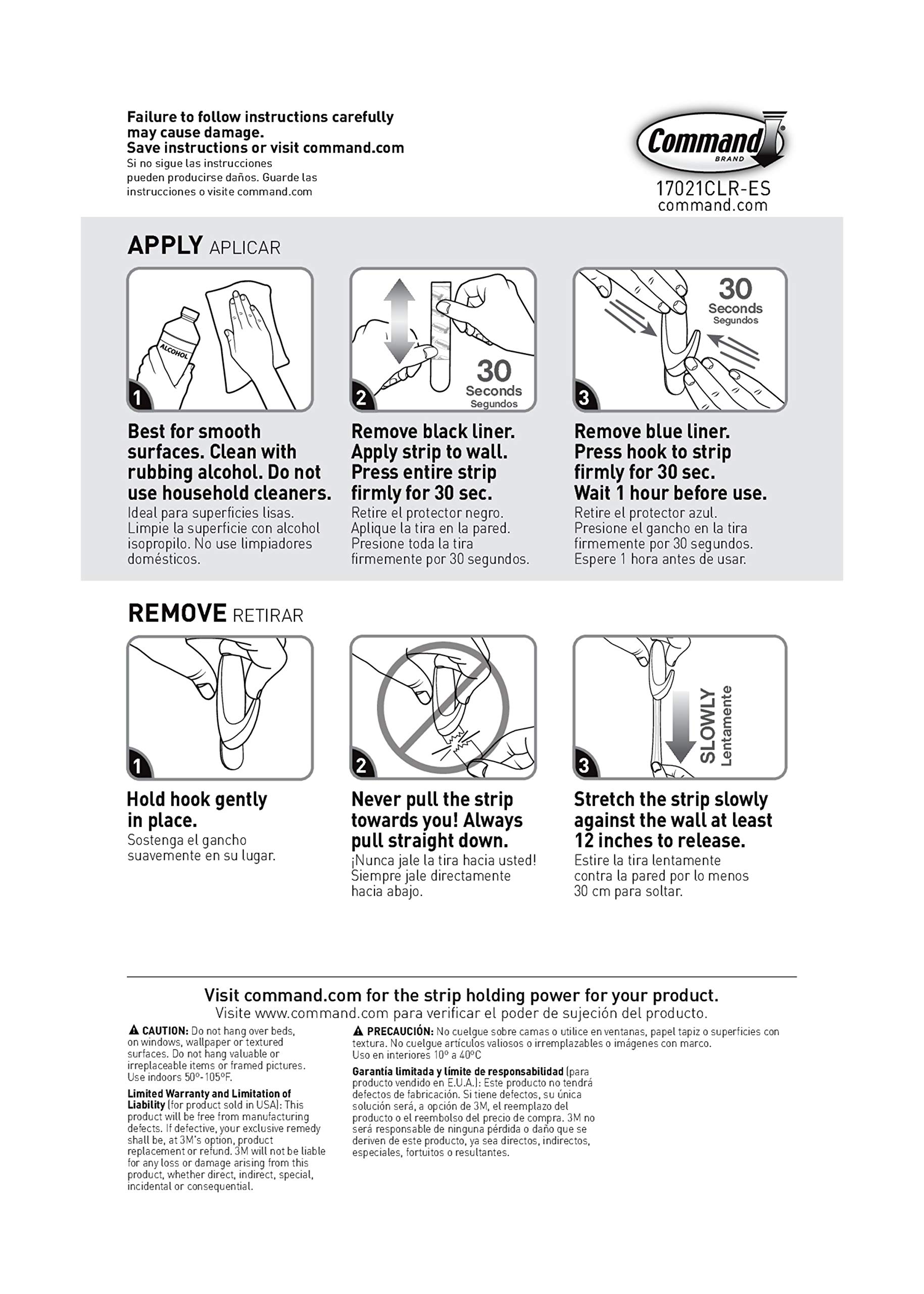 Medium Clear Hooks, 9 Refill Strips, 9 Count