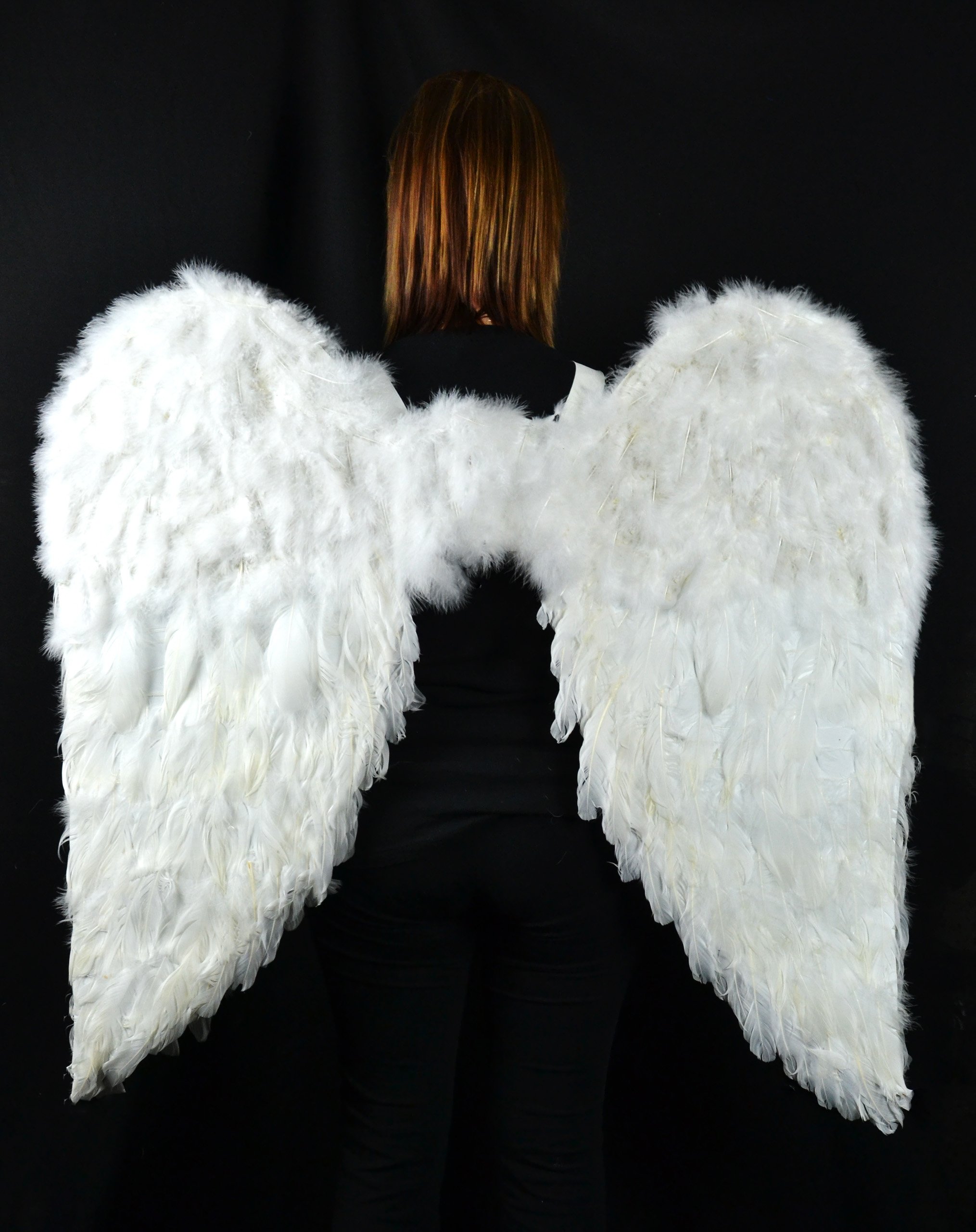 Touch of Nature White Adult Angel Wings - 52" by 36" - Halo Included - White Feather Wing - Costume Wings - Large Angel Wings