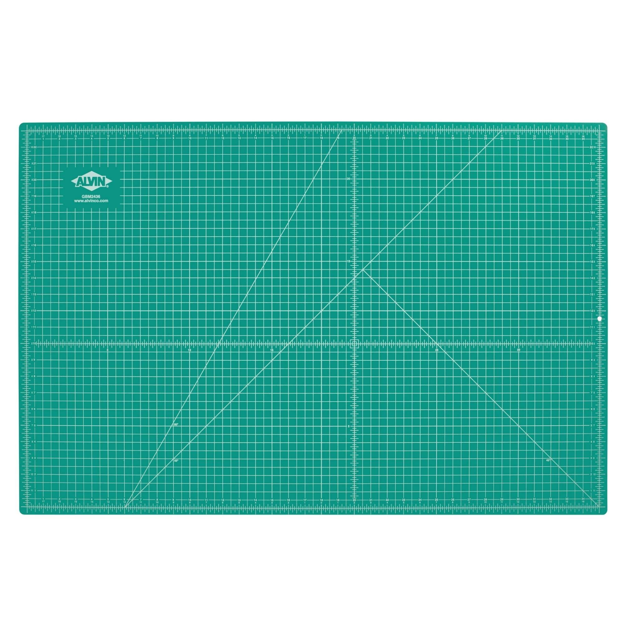 ALVIN, GBM Series Professional Self-Healing Cutting Mat, Green/Black Double-Sided, Gridded Rotary Cutting Board for Crafts, Sewing, Fabric - 24 x 36 inches