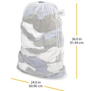 Whitmor Mesh Laundry Bag w/ID Tag White