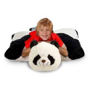 pillow pets jumboz, panda, 30" jumbo folding plush pillow