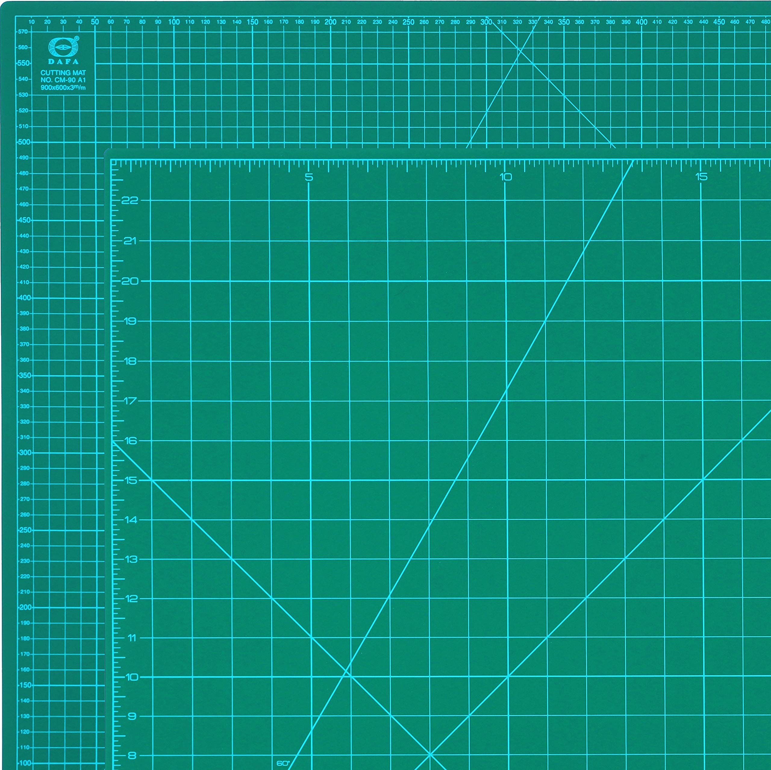 DAFA Professional 36" x 24" Self-Healing, Double-Sided Cutting Mat, Rotary Blade Compatible, (36x24), (24x18), (18x12), (12x9) Sizes, for Sewing, Quilting, Arts & Crafts Green