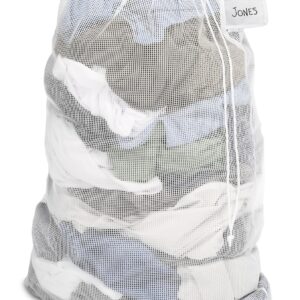 Whitmor Mesh Laundry Bag w/ID Tag White