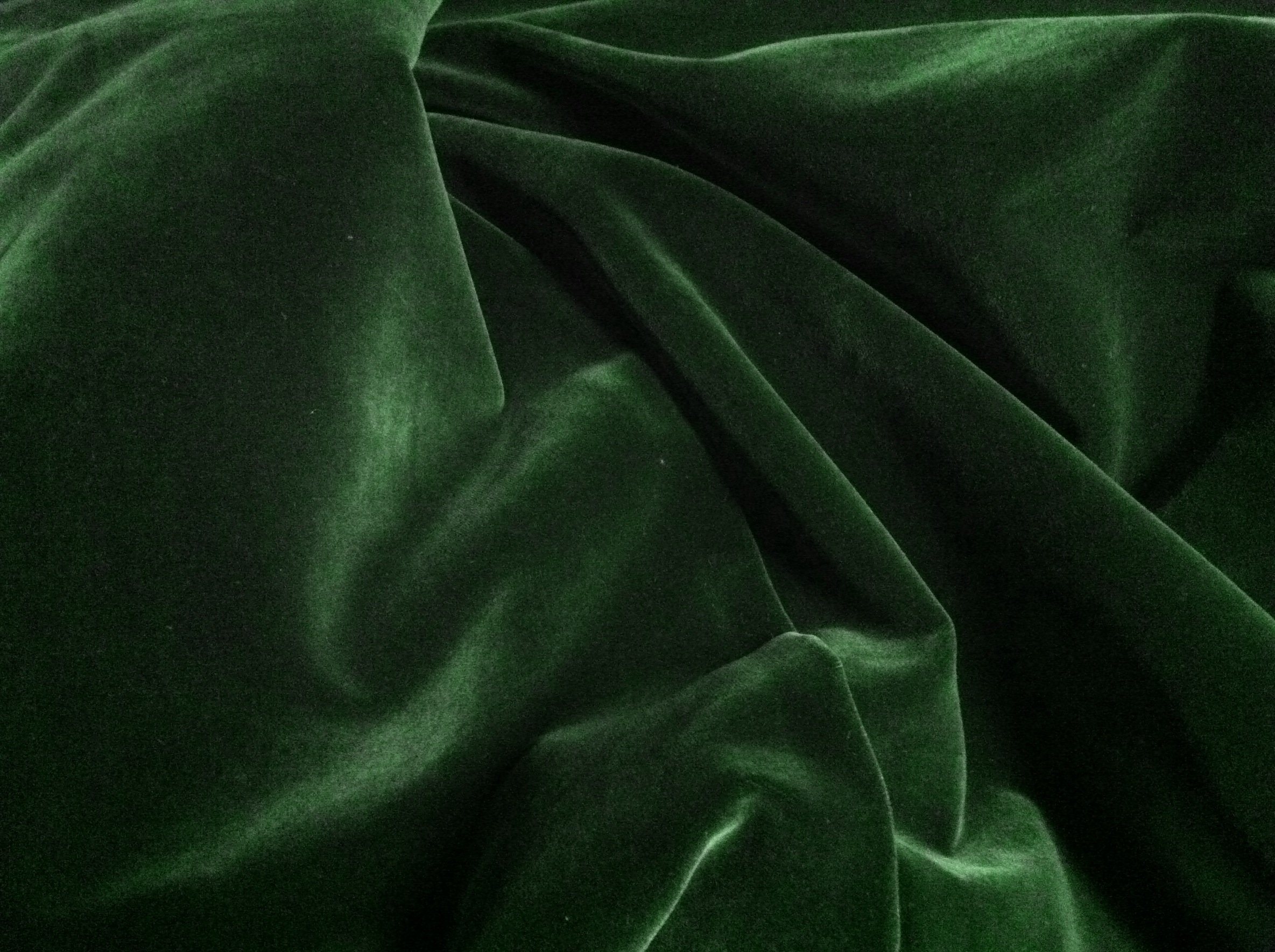 1 X Hunter Green Velvet Fabric 45" By the Yard