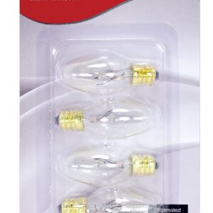 Satco S4724 120V 4/Card Candelabra Base 4-Watt 4C7 Night Light Bulb, Clear