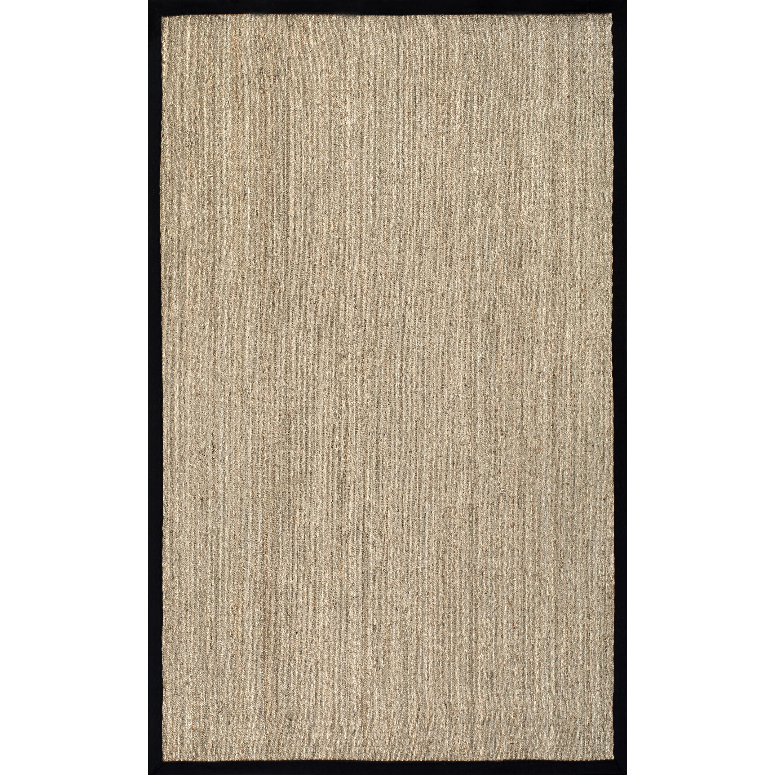 nuLOOM 8x10 Elijah Seagrass Area Rug, Black, Solid Farmhouse Style, Cotton Bordered, Basketweave, Natural Fiber, For Bedroom, Dining Room, Living Room, Hallway, Office, Kitchen, Entryway