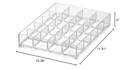 Like-It | MX-T10 | System Tray | Stackable Organizer | Drawer Organizer | A6 | 20 Divide |4.53" × 6.06" × 1.18" | Clear |