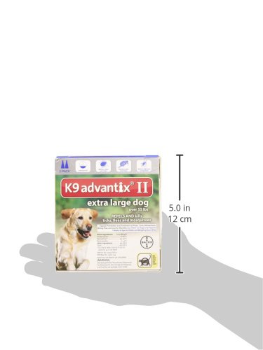 Bayer K9 Advantix II, Flea and Tick Control Treatment for Dogs, Over 55 Pound, 2-Month Supply