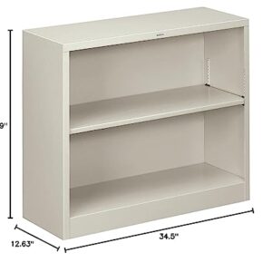 HON S30ABCQ Metal Bookcase, Two-Shelf, 34-1/2w x 12-5/8d x 29h, Light Gray