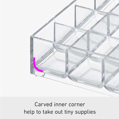 Like-It | MX-T10 | System Tray | Stackable Organizer | Drawer Organizer | A6 | 20 Divide |4.53" × 6.06" × 1.18" | Clear |