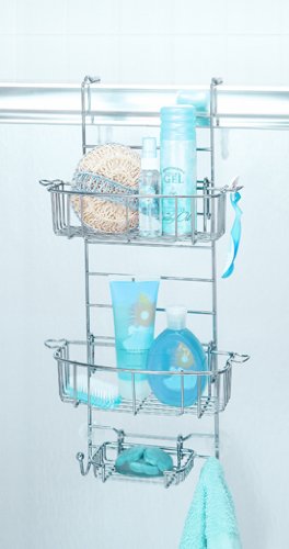 Zenna Home, Stainless Steel Rust-Resistant Over-The-Shower Caddy, 2-Shelf, Over the Door