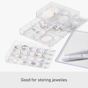 Like-It | MX-T10 | System Tray | Stackable Organizer | Drawer Organizer | A6 | 20 Divide |4.53" × 6.06" × 1.18" | Clear |