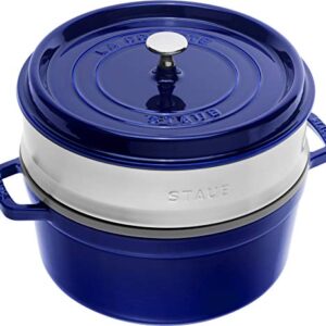 Staub Cocotte with Steamer Round 26cm Dark Blue