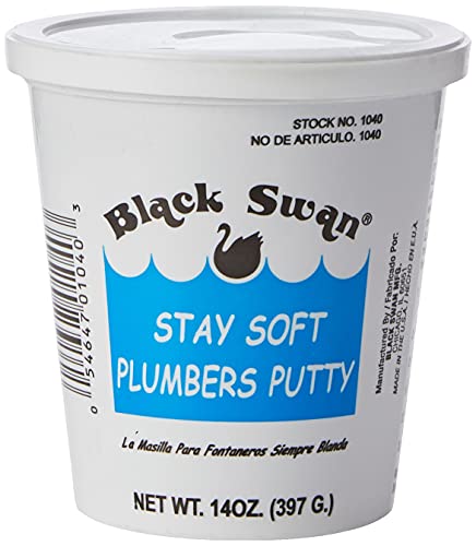 AquaPlumb Plumbers Putty | White, 14oz, Fixture Setting Compound. Stays Soft. Use on Sinks, Tubs, Fountains and More., Compact (01040)