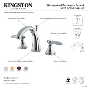 Kingston Brass FS7985GL Georgian Widespread Lavatory Faucet with Brass Pop-Up, 5-1/2-Inch, Oil Rubbed Bronze