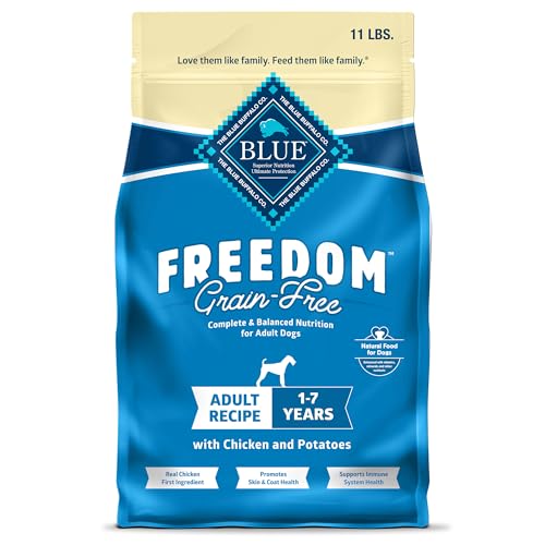 Blue Buffalo Freedom Grain-Free Dry Dog Food, Complete & Balanced Nutrition for Adult Dogs, Made in the USA With Natural Ingredients, Chicken & Potatoes, 11-lb Bag