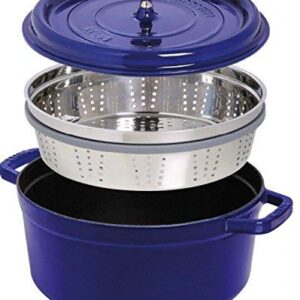 Staub Cocotte with Steamer Round 26cm Dark Blue