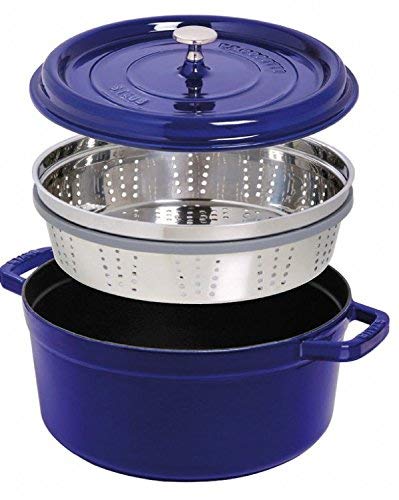 Staub Cocotte with Steamer Round 26cm Dark Blue