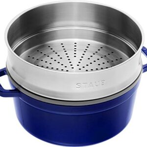 Staub Cocotte with Steamer Round 26cm Dark Blue