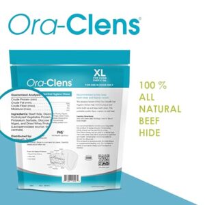 Ora-Clens Oral Hygiene Chews for Small Dogs - Cleans Teeth and Freshens Breathe - Coated with Enzymes - Prevents Plaque & Bacteria Build Up - 30 Chews