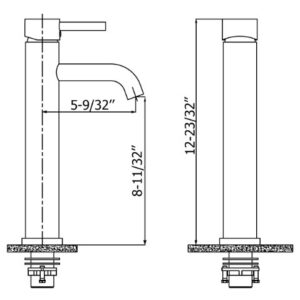 Dowell Modern Tall Vessel Sink Faucet - Single Handle, One Hole Bathroom Vanity Faucet,Brushed Nickel 8001 012 02