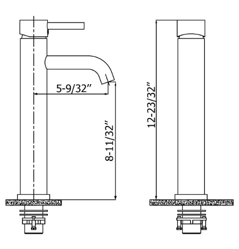 Dowell Modern Tall Vessel Sink Faucet - Single Handle, One Hole Bathroom Vanity Faucet,Brushed Nickel 8001 012 02