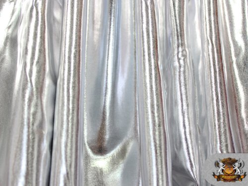 1 X Spandex Metallic Silver Fabric /60"/ Sold by The Yard