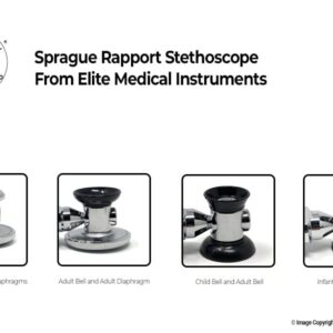 Elite Medical Instruments ESR-112 EMI Sprague Rappaport Dual Head Stethoscope, Black