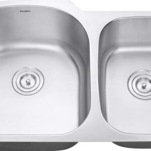 Ruvati 34-inch Undermount 60/40 Double Bowl 16 Gauge Stainless Steel Kitchen Sink - RVM4600