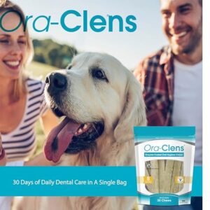 Ora-Clens Oral Hygiene Chews for Small Dogs - Cleans Teeth and Freshens Breathe - Coated with Enzymes - Prevents Plaque & Bacteria Build Up - 30 Chews