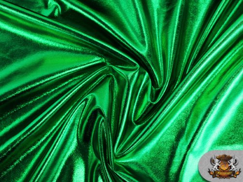 1 X Spandex Metallic Emerald Green Fabric /60"/ Sold by The Yard