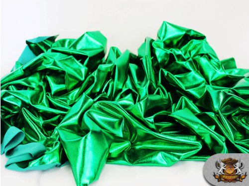 1 X Spandex Metallic Emerald Green Fabric /60"/ Sold by The Yard