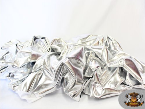 1 X Spandex Metallic Silver Fabric /60"/ Sold by The Yard