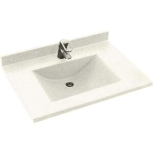 swan cv02225.018 contour solid surface single-bowl vanity top, 25" l x 22" h x 6.25" h