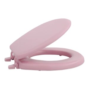 soft standard vinyl toilet seat, tea rose - 17 inch soft vinyl cover with comfort foam cushioning - fits all standard size fixtures - easy to install fantasia by achim home decor