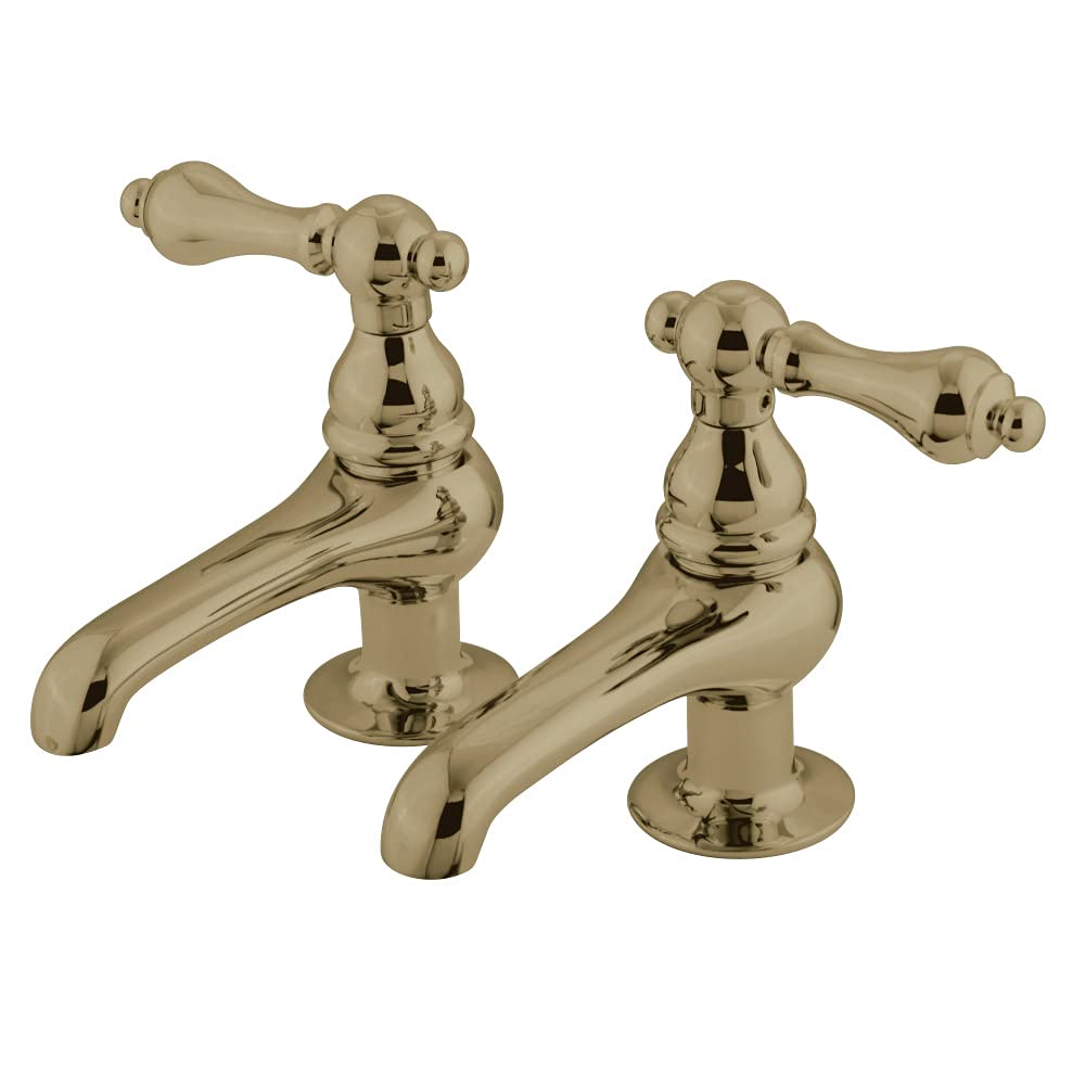 Kingston Brass CC1L2 Vintage Basin Tap Faucet, 3-1/2 inch spout reach, Polished Brass