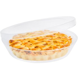 mission gallery plastic pie carrier with lid - airtight cover, bpa free container for pies and pastry products - round keeper keeps cookies, muffins, cupcakes, bakery fresh