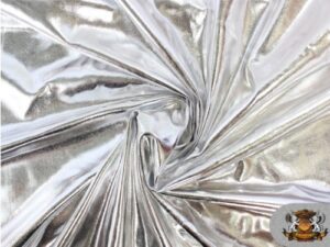 1 x spandex metallic silver fabric /60"/ sold by the yard