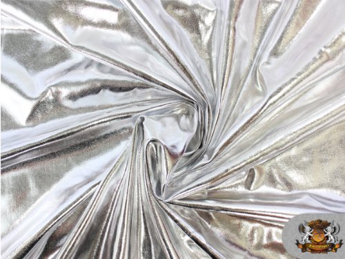 1 X Spandex Metallic Silver Fabric /60"/ Sold by The Yard