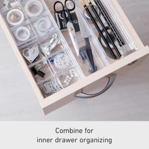 Like-It | MX-T10 | System Tray | Stackable Organizer | Drawer Organizer | A6 | 20 Divide |4.53" × 6.06" × 1.18" | Clear |