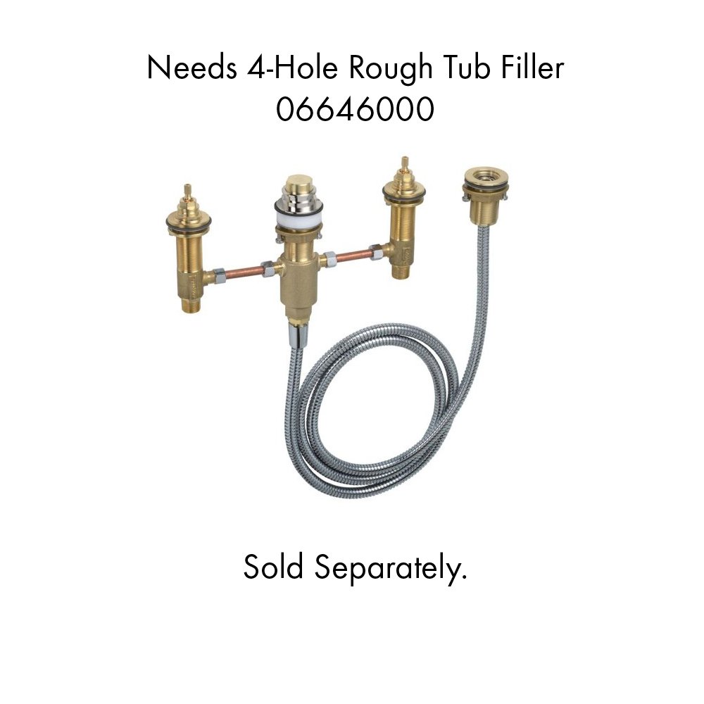 hansgrohe Metris Modern 2-Handle 20-inch Wide Roman Tub Filler Freestanding Bathtub Faucetand Shower Set in Brushed Nickel, 31444821