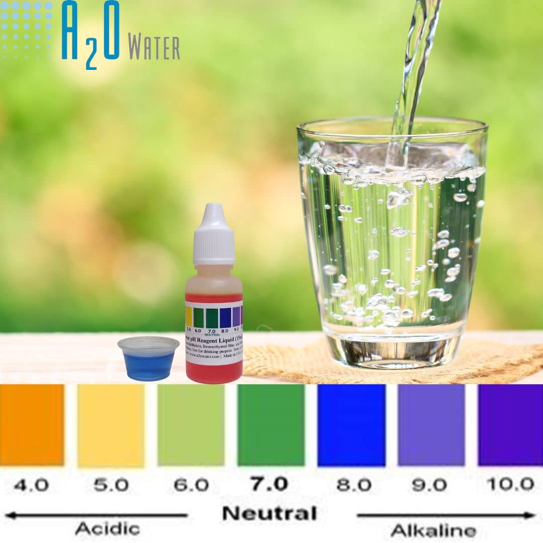 Alkaline, Tap, and Drinking Water pH Level Test kit (WHT/100-125 Tests) 0.50 Fl Oz, More Accurate Than Test Strips, Made in USA, by A2O Water