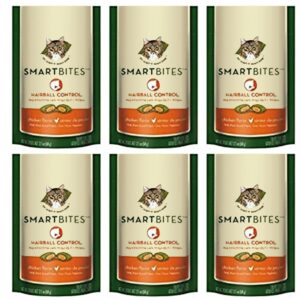 hdp feline smartbites hairball control chicken (6 packages / 2.1 ounces per pack)